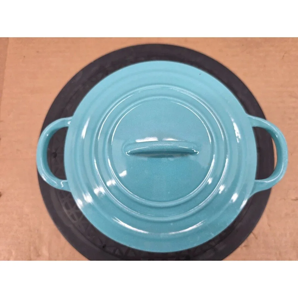 Le Creuset Paris Blue Turquoise Vintage Dutch Oven Small Sz A